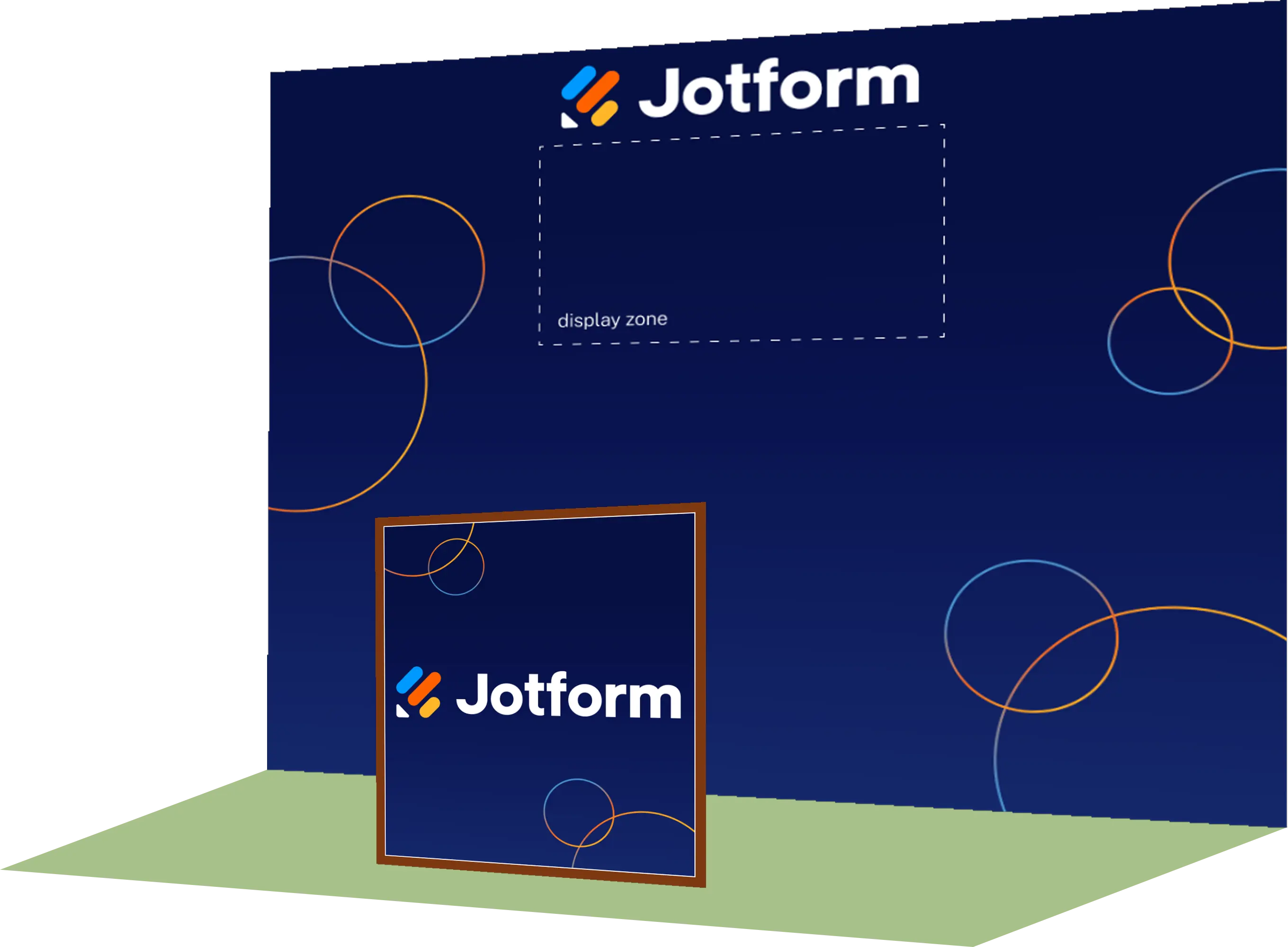 Mockup of the Jotform Dreamforce booth